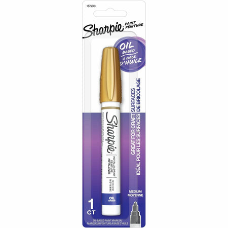 Sharpie Oil-Based Paint Markers - Medium Marker Point - Gold Ink - Oil Based - 1 / Pack