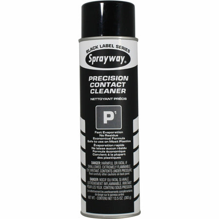 Sprayway P1 Precision Contact Cleaner - For Electrical Contact, Electronic Equipment - 13.50 fl oz - Non-corrosive, Non-staining, Quick Drying, Residue-free - Black - 1 Each