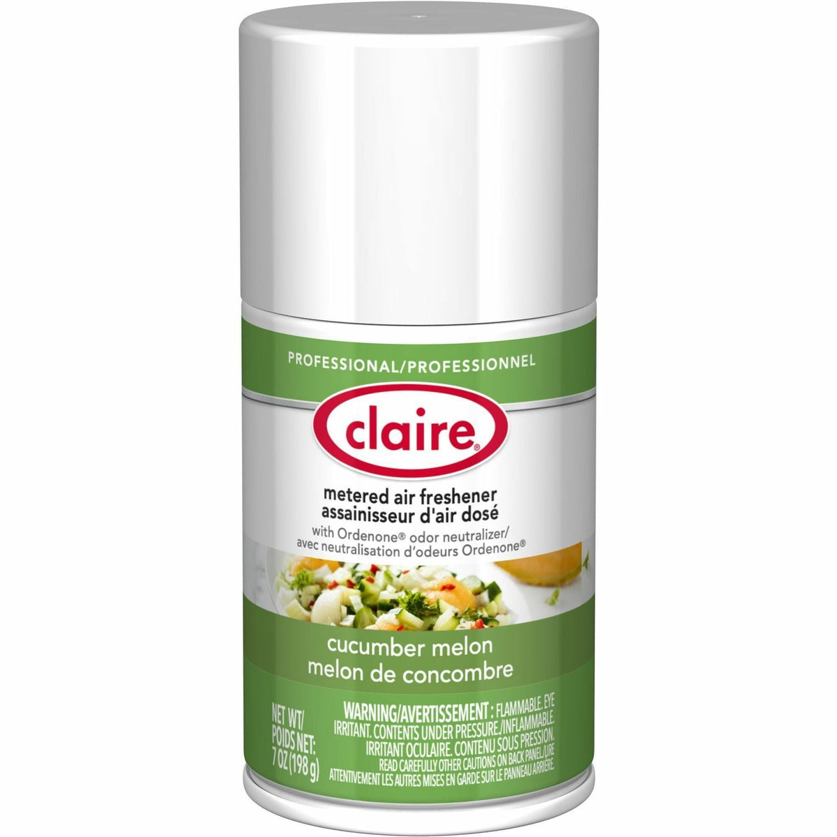 Claire Metered Air Freshener with Ordenone - Aerosol - 6000 ftÔøΩ - 7 fl oz (0.2 quart) - Cucumber Melon - 30 Day - Odor Neutralizer - 12 / Carton