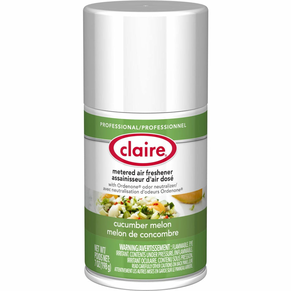 Claire Metered Air Freshener with Ordenone - Aerosol - 6000 ftÔøΩ - 7 fl oz (0.2 quart) - Cucumber Melon - 30 Day - Odor Neutralizer - 12 / Carton