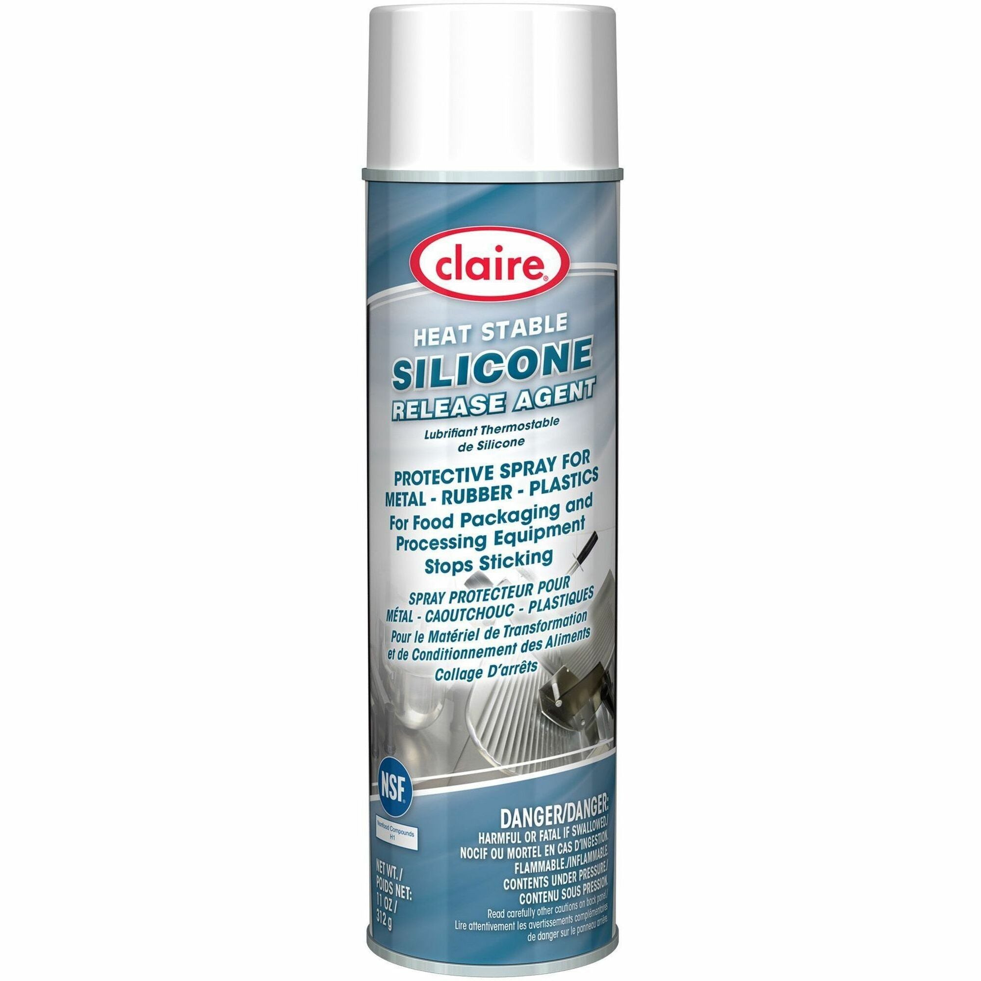Claire Heat Stable Silicone Release Agent - 11 fl oz (0.3 quart) - Mild Petroleum Scent - Water Repellent, Non-staining, Wax-free, Water Proof, Anti-corrosive, Non-sticky - 1 Each