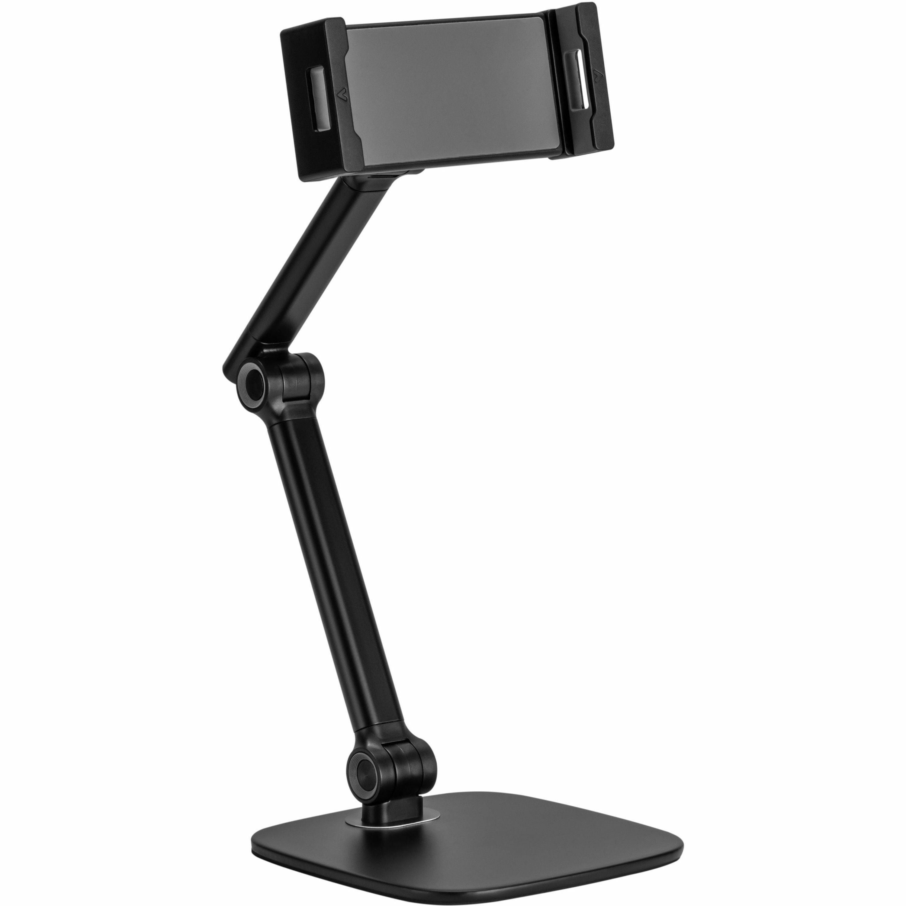 Kantek Adjustable Universal Tablet/Phone Desktop Stand - Up to 12.90" Screen Support - Desktop - Aluminum, Steel, Plastic - Black