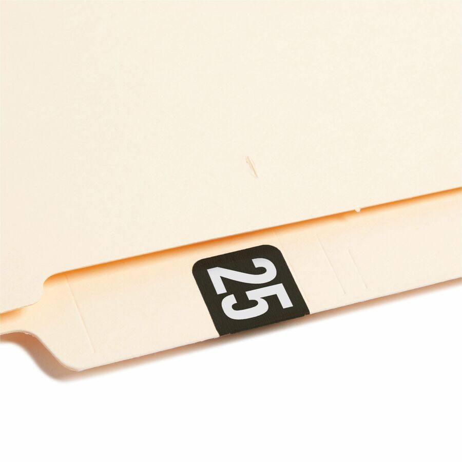 Smead ETYJ Color-Coded Year Labels - 25 - 3/4" Height x 1 1/2" Width - Black - 500 / Roll