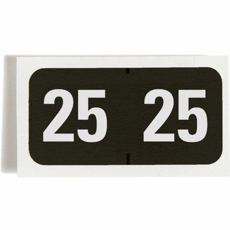 Smead ETYJ Color-Coded Year Labels - 25 - 3/4" Height x 1 1/2" Width - Black - 500 / Roll