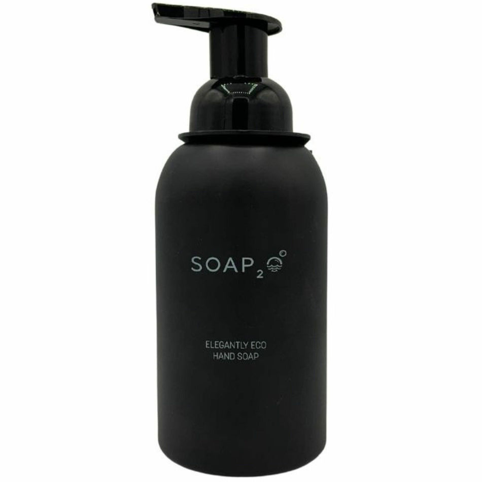 SOAP2O Ceramic Soap Bottle - 11.83 fl oz Capacity - Eco-friendly, Wall Mountable, Counter Mountable - Black - 1 Each