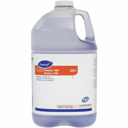 Diversey Clax Master 100 22A1 - For Fabric, Industry, Home - Concentrate - Liquid - 125.1 fl oz (3.9 quart) - 7 pH - Kosher, Odorless, Heavy Duty, Phosphate-free - Clear Blue