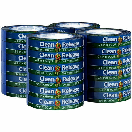 Duck Clean Release Blue Painter's Tape - 60 yd Length x 0.94" Width x 5.3 mil Thickness - 3" Core - Blue - Crepe Paper - UV Resistant - For Paint, Glass, Wood, Metal, Indoor, Outdoor - 24 / Pack