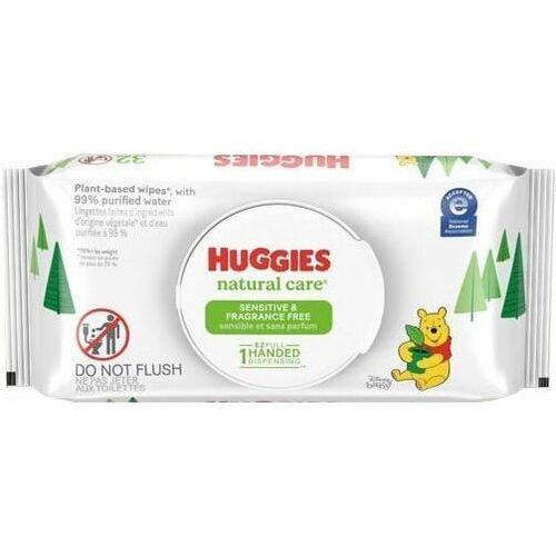 Huggies Natural Care Sensitive Baby Wipes - 6.60" Width x 7.70" Length - White - 56 Wipes/Soft Pack - 1 Each
