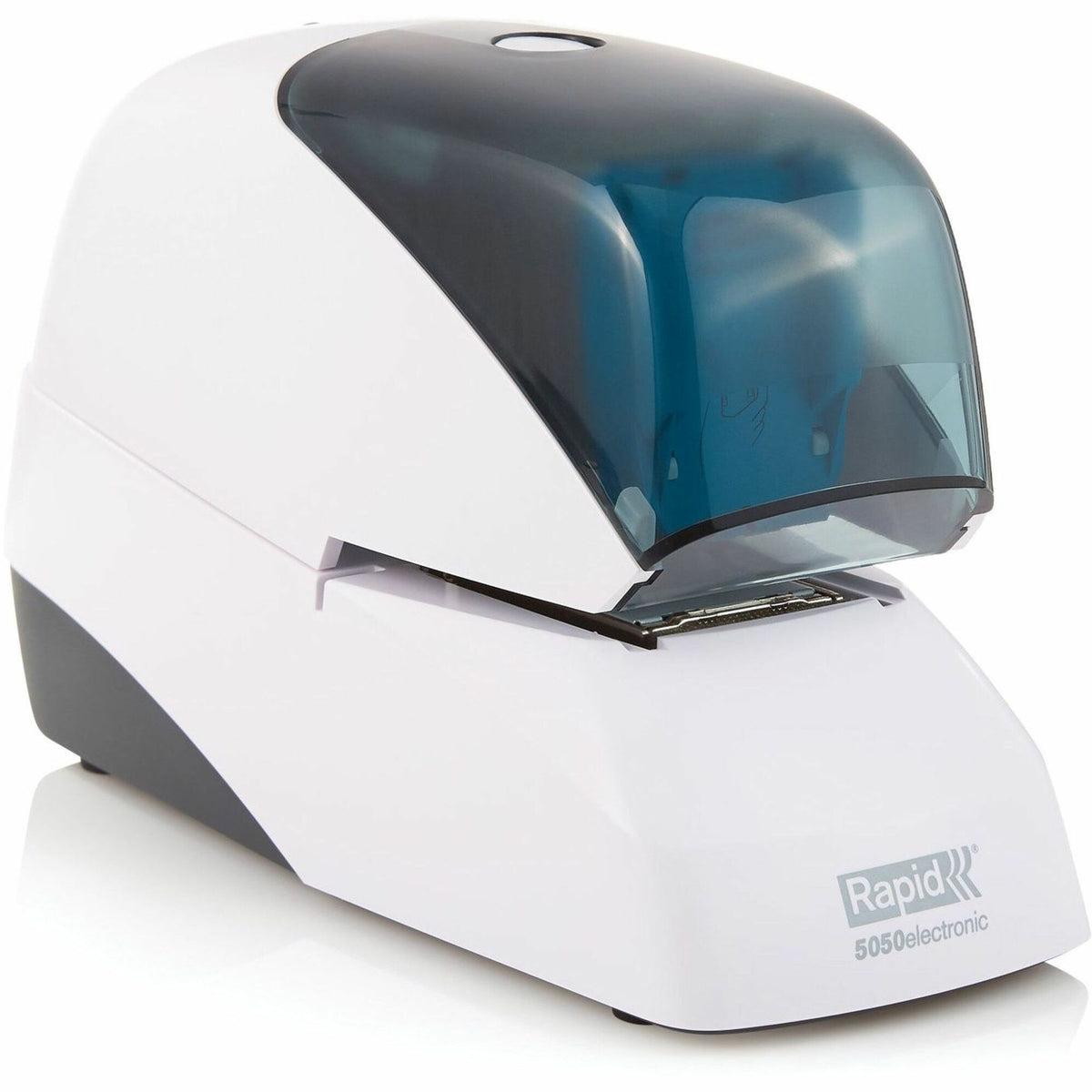 Rapid Electric Stapler - Staples Upto 60 Sheet - Holds Upto 5000 Staple - 2" Throat Depth - Front Loading - White - Plastic, Metal - 1 Each