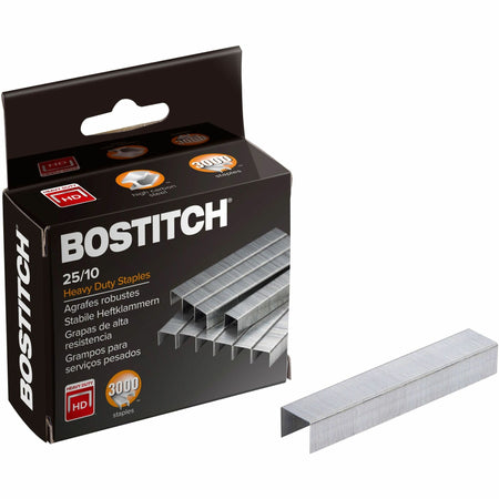 Bostitch Heavy-Duty Staples - High Capacity - 3/8" Leg - 1/2" Crown - Holds 65 Sheet(s) - Silver - 2.5" Height x 1.1" Width x 3" Length - 125 Per Strip - 3000 / Box