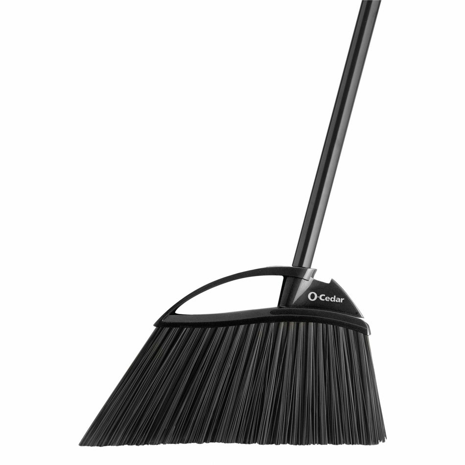 O-Cedar PowerCorner Outdoor Broom - Black, Gray - 1 Each