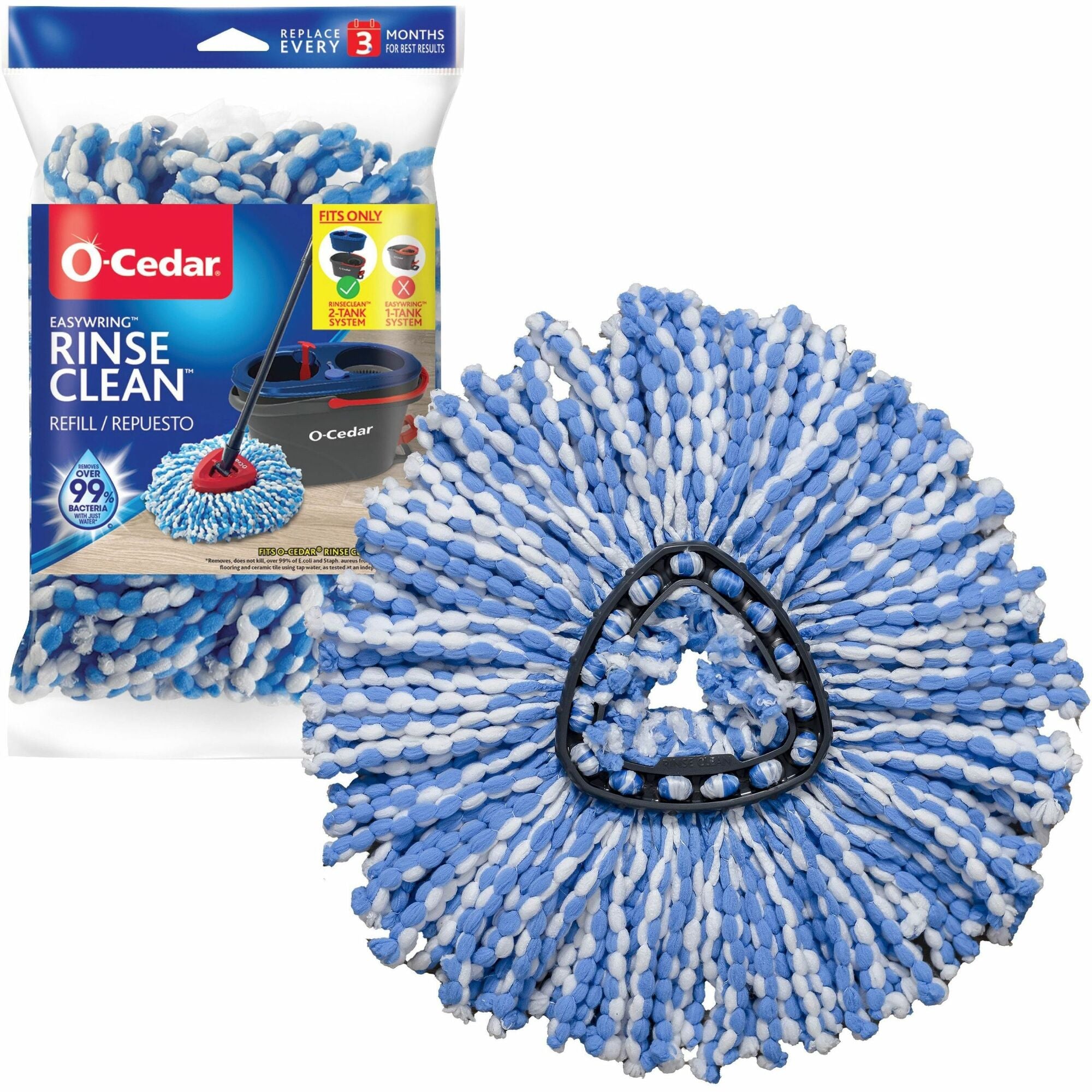 O-Cedar EasyWring Rinse Clean Mop Refill - MicroFiber - Multi - 1 Each