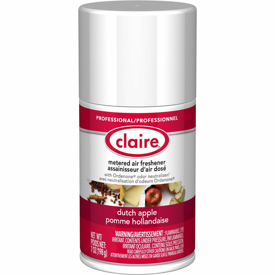 Claire Metered Air Freshener with Ordenone - Aerosol - 6000 ftÔøΩ - 7 fl oz (0.2 quart) - Dutch Apple - 30 Day - Odor Neutralizer - 12 / Carton