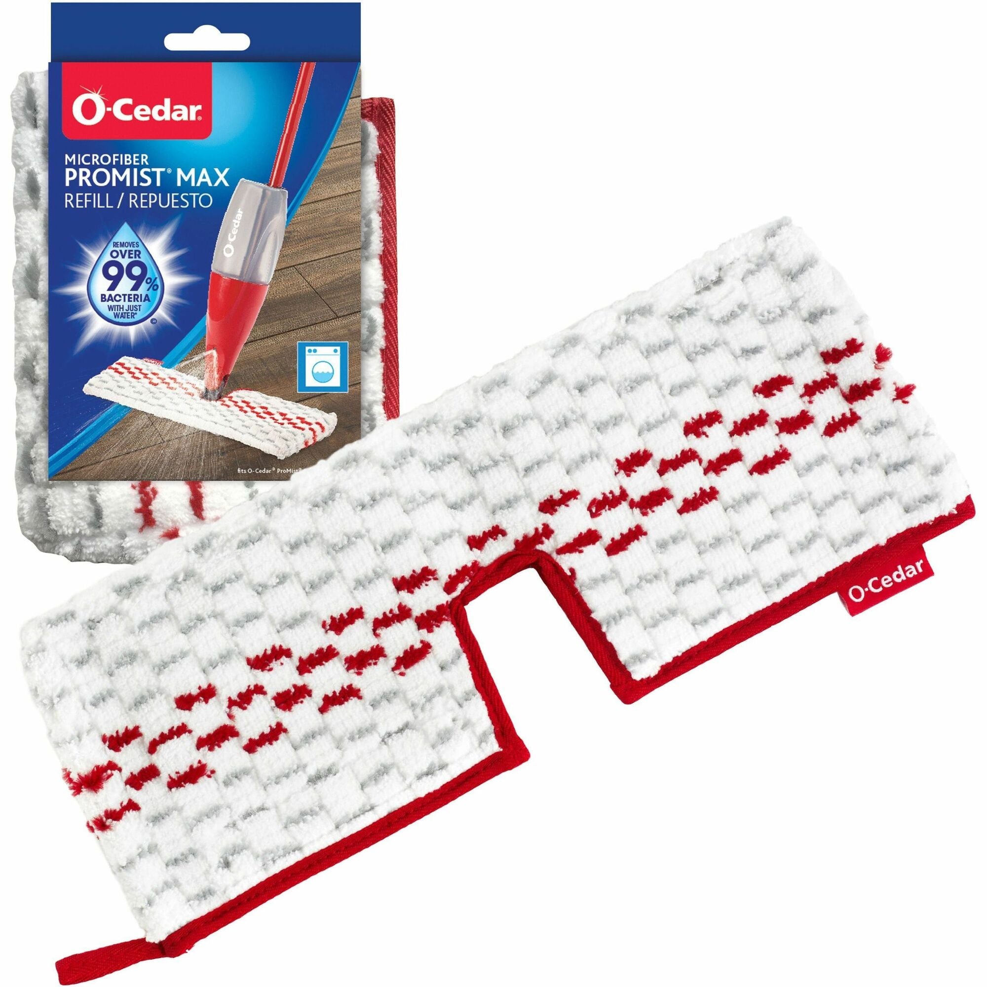 O-Cedar ProMist MAX Microfiber Spray Mop Pad - MicroFiber - White - 1 Each