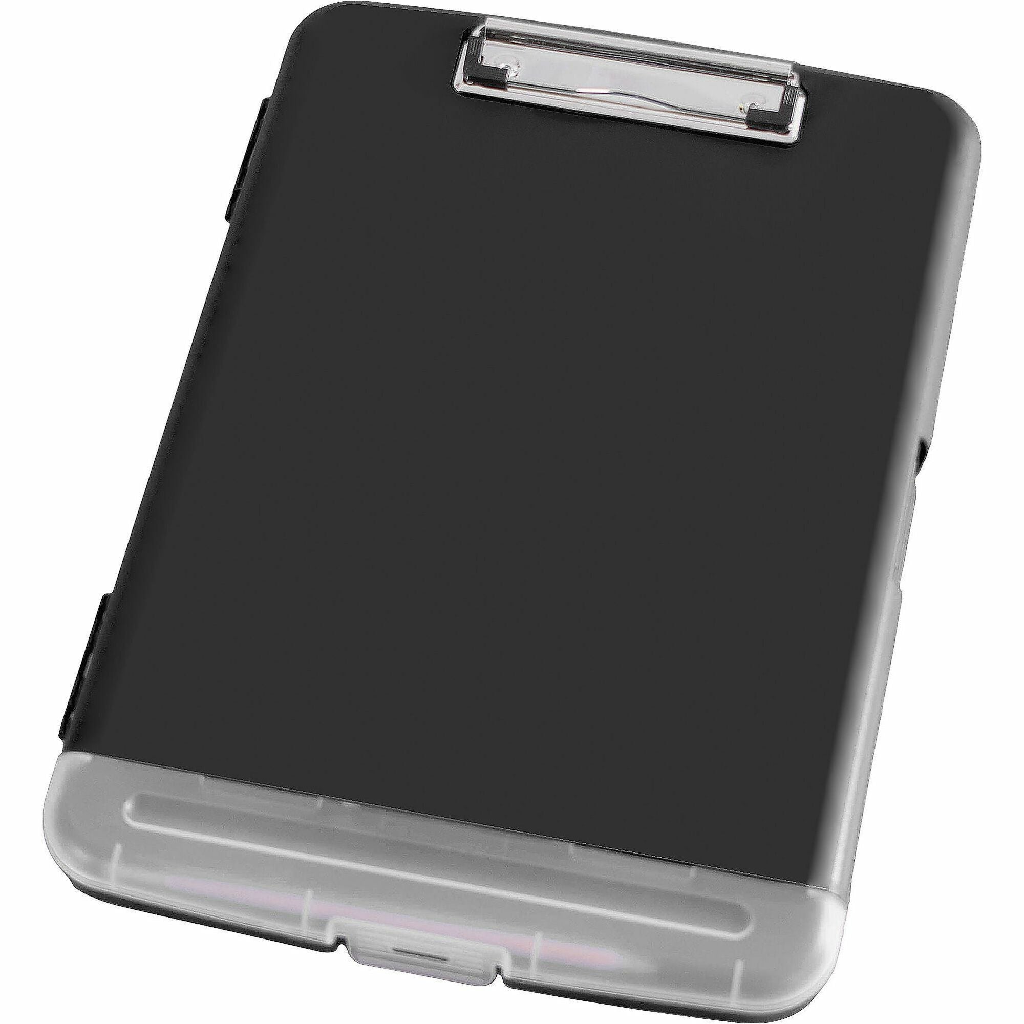 Business Source Storage Clipboard - Storage for 160 Sheet - Plastic - Black - 1 Each