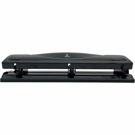 Business Source Nonadjustable 3-Hole Punch - 10 Sheet - 1/4" Punch Size - Round Shape - Black