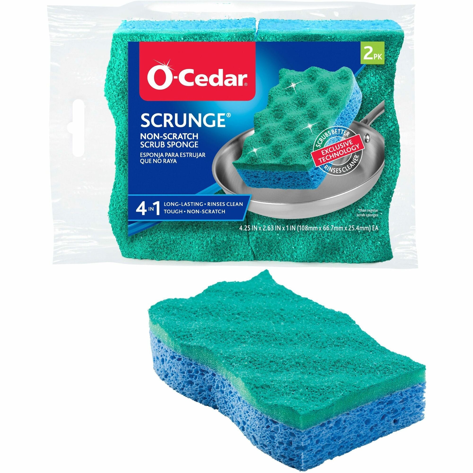O-Cedar Scrunge Non-Scratch Scrub Sponge - 2000