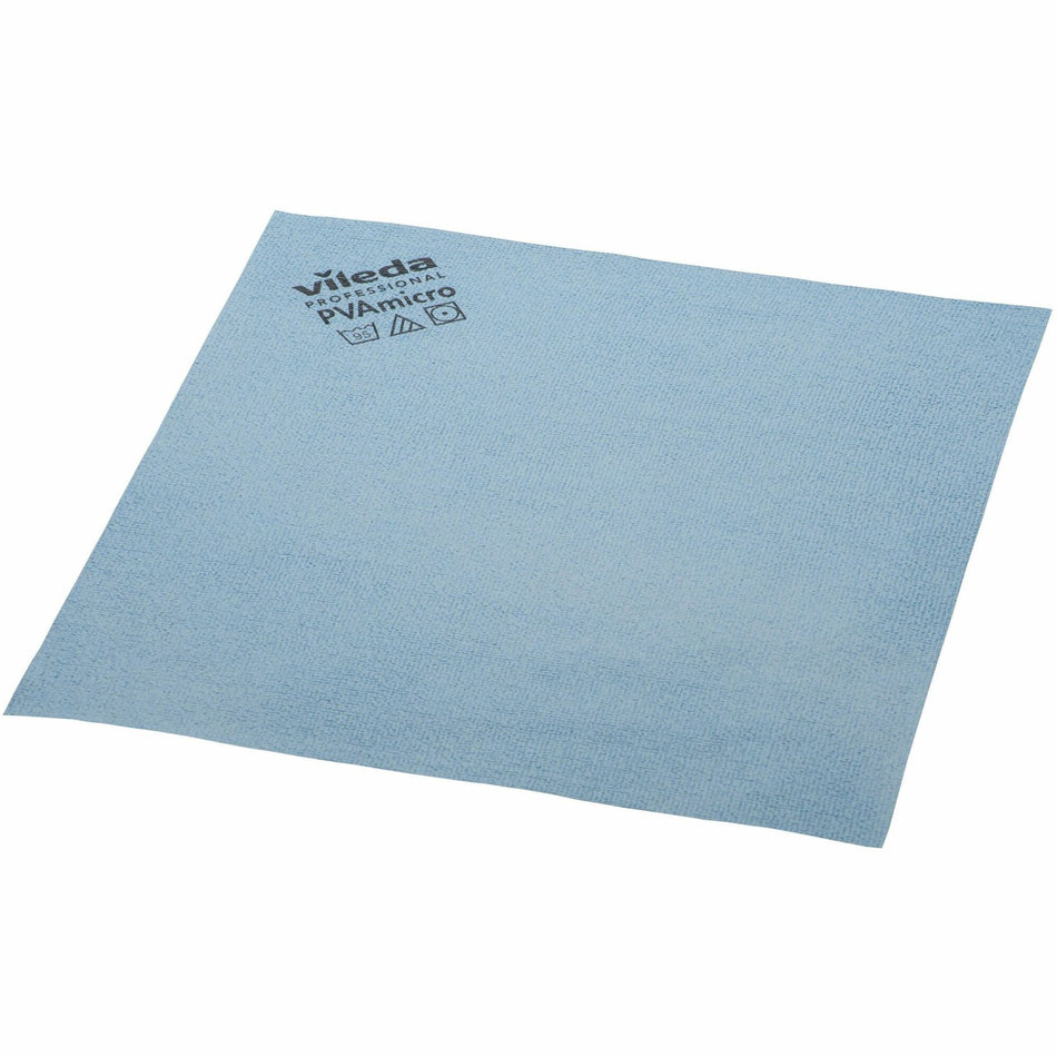 Vileda Professional PVAmicro Cleaning Cloths - 15" Length x 14" Width - Streak-free, Absorbent, Flexible, Soft - Blue - 5 / Pack