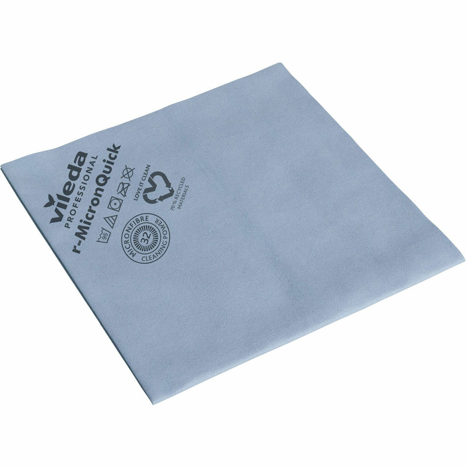 Vileda Professional MicronQuick Microfiber Cloths - 15.75" Length x 14.96" Width - Streak-free, Hygienic, Durable, Washable, Lint-free, Absorbent, PVC Free, Solvent-free - Blue - 5 / Pack