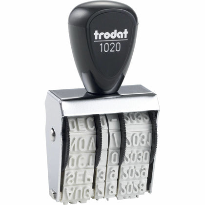 Trodat Size 2 Rubber Date Stamp - 0.19’’ Impression Length - Gray - Daters