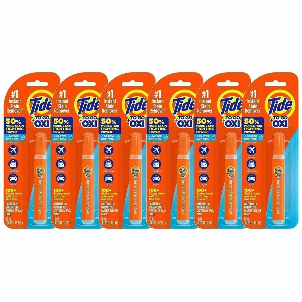Tide To Go Stain Remover Pen - 0.34 oz (0.02 lb) - Phosphate-free, Machine Washable, Bleach-free - Orange - 6 / Carton