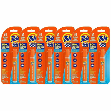 Tide To Go Stain Remover Pen - 0.34 oz (0.02 lb) - Phosphate-free, Machine Washable, Bleach-free - Orange - 6 / Carton