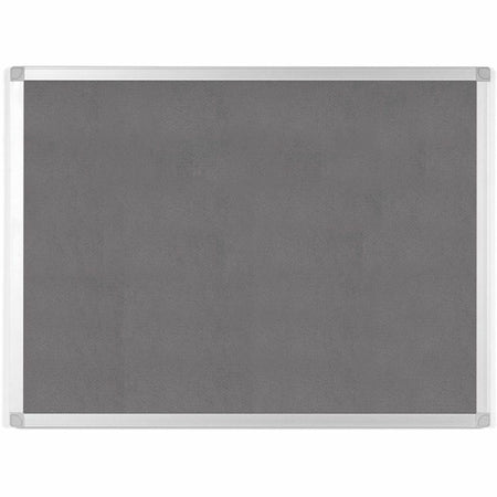 MasterVision Ayda Fabric Bulletin Board - Gray Fabric, Felt Surface - Self-healing, Sleek Style - Aluminum Frame - 18" Height x 24" Width - 1 Each