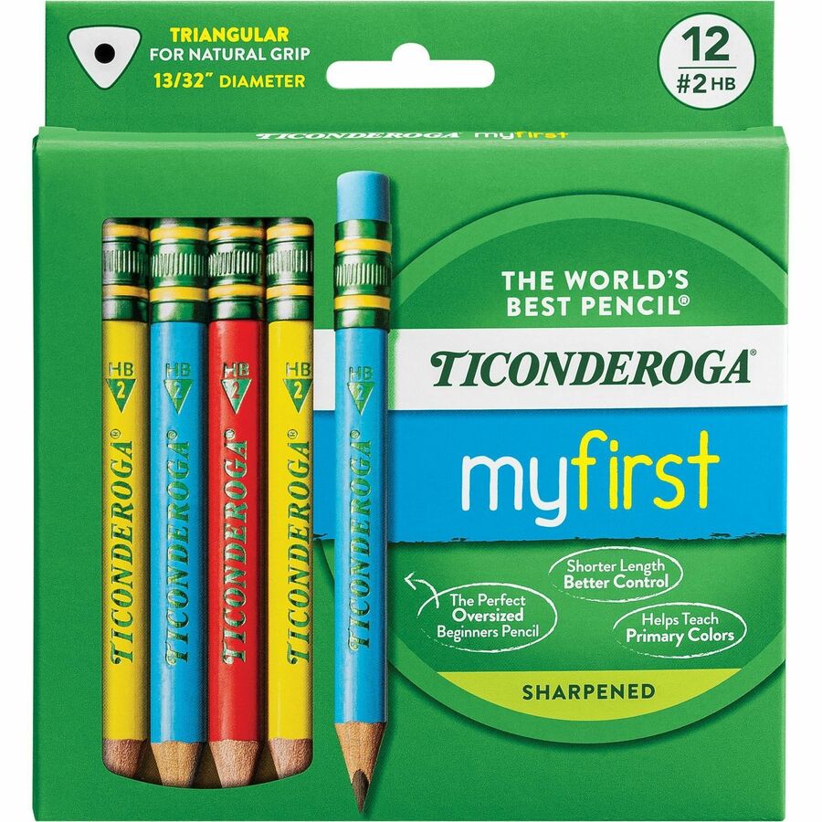 Dixon My First Short Pencils - Assorted Barrel - 12 / Box