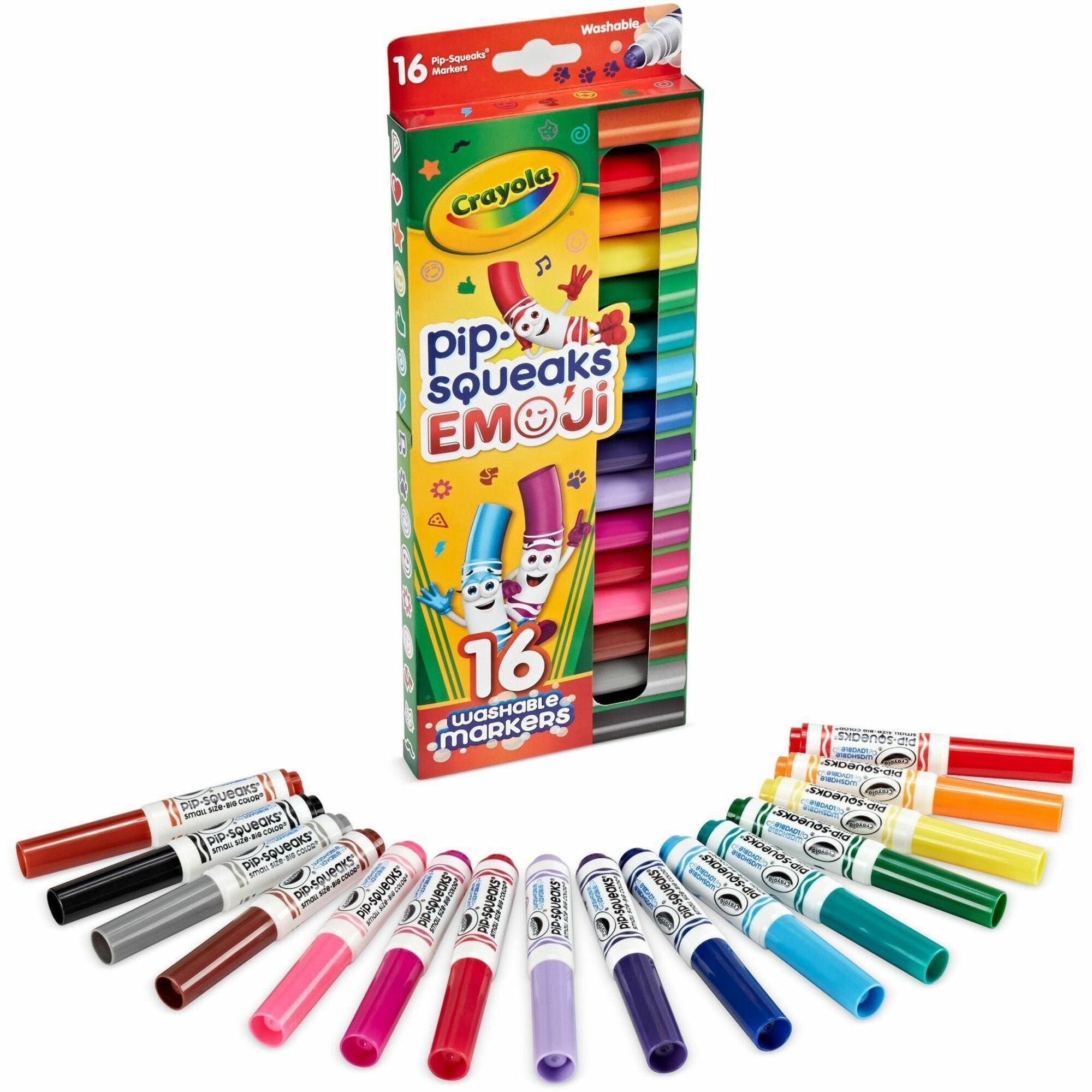Crayola Pip Squeaks Marker Stamps - Washable - Assorted Ink - 16 / Pack