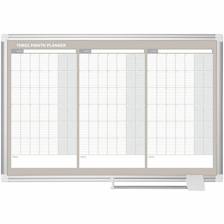 MasterVision 3-Month Calendar Board: 36’’x24’’ White Lacquered Steel Surface - Boards