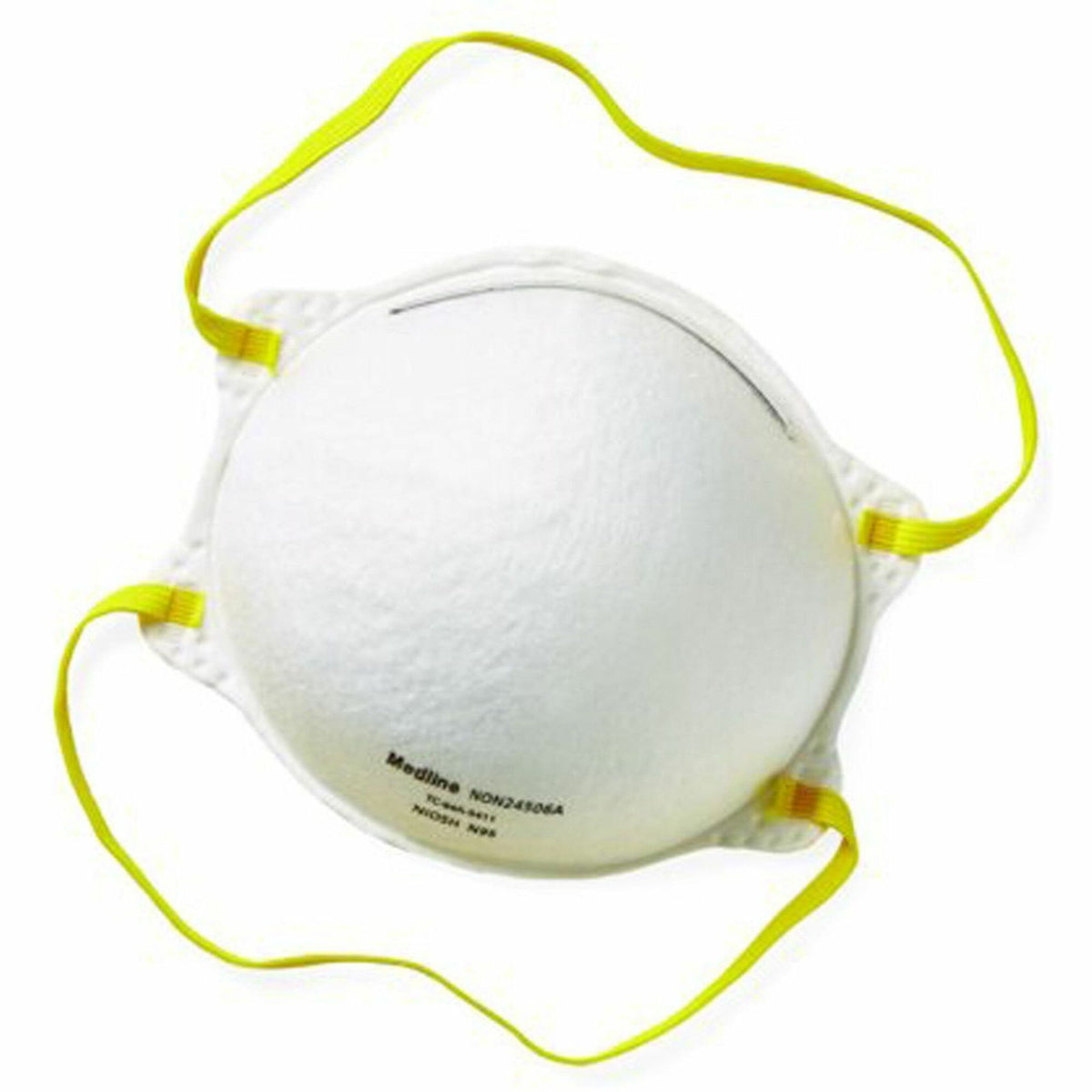 Medline Cone-Style N95 Surgical Respirator Masks - Recommended for: Surgical - Regular - Airborne Particle, Flying Particle Protection - Polyester, Metal - White - Fluid Resistant, Disposable, Latex-free - 20 / Box