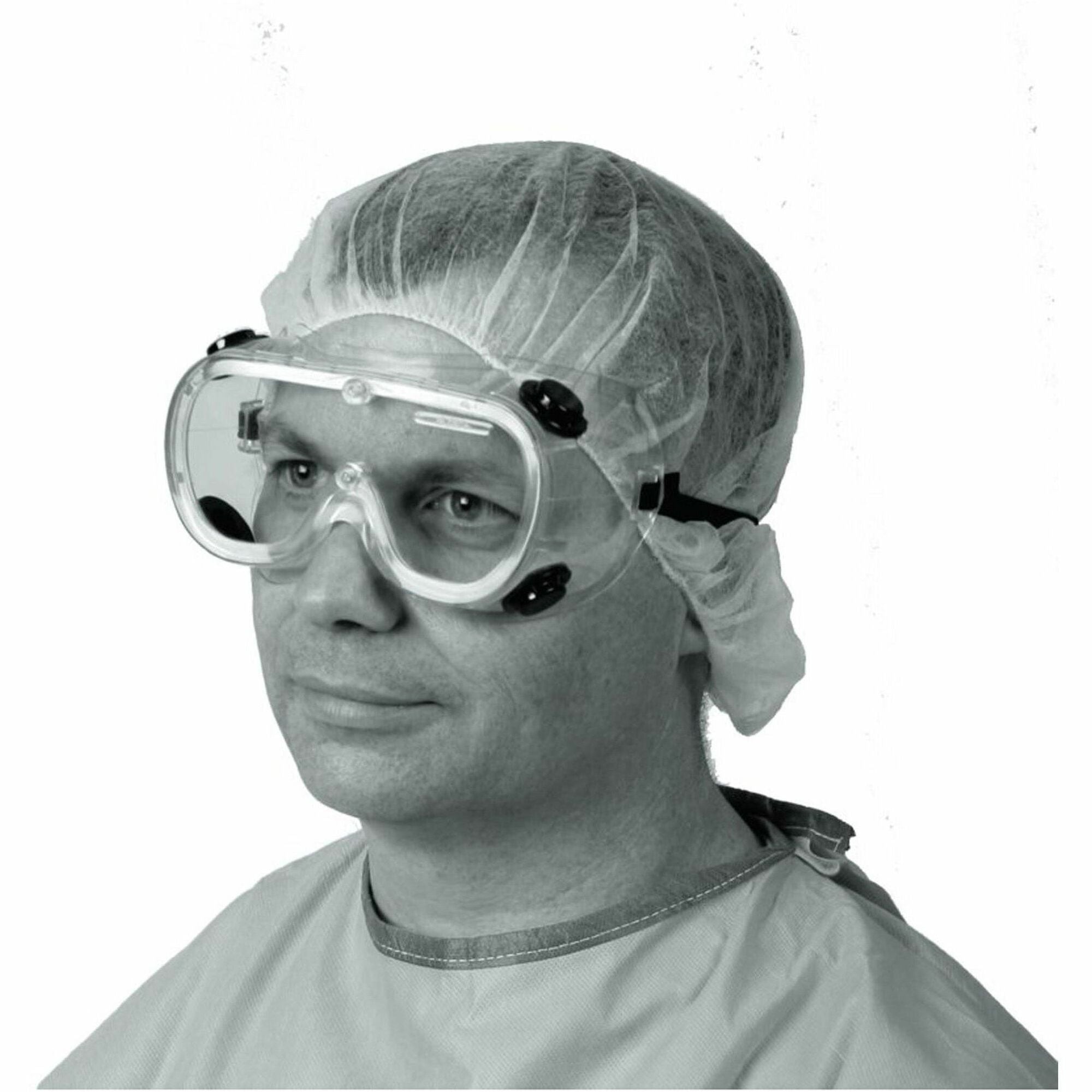 Medline Standard Fluid-Protection Lab Goggles - Recommended for: Eye, Laboratory - Large - Fluid Protection - Elastic - Clear - Vented, Impact Resistant, Latex-free - 36 / Carton
