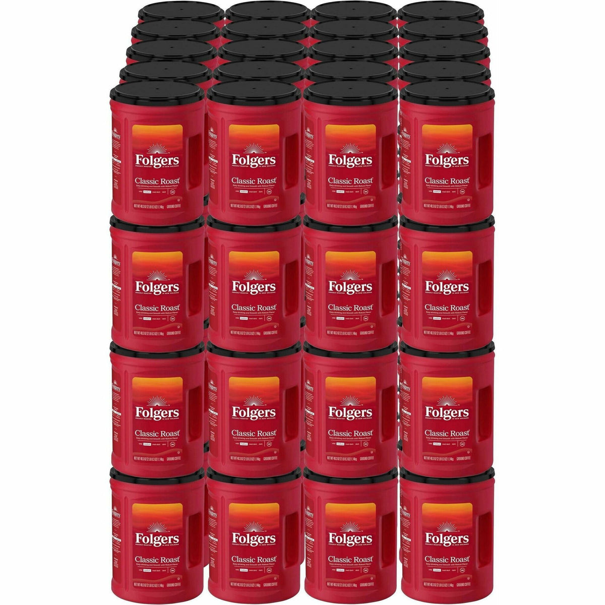 Folgers® Ground Classic Roast Coffee - Medium - 40.3 oz Per Canister - Ground - Mountain Grown, Classic Roast - Kosher/ - 210 / Pallet