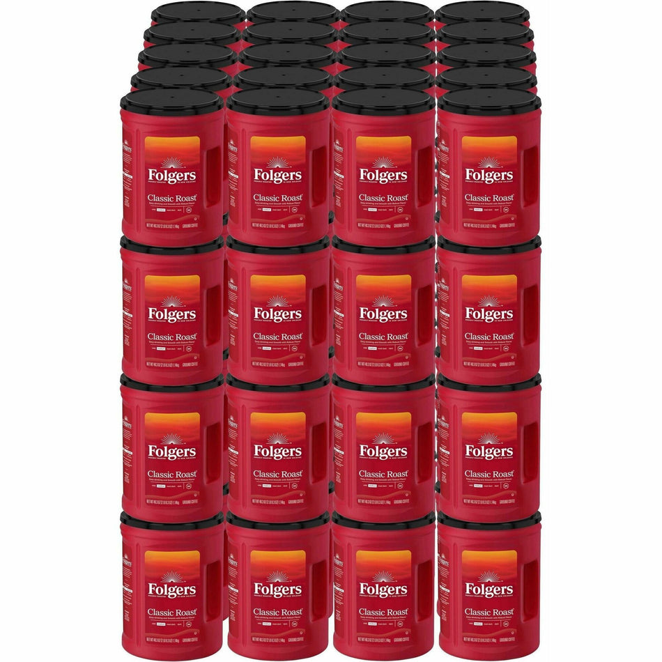 Folgers® Ground Classic Roast Coffee - Medium - 40.3 oz Per Canister - Ground - Mountain Grown, Classic Roast - Kosher/ - 210 / Pallet