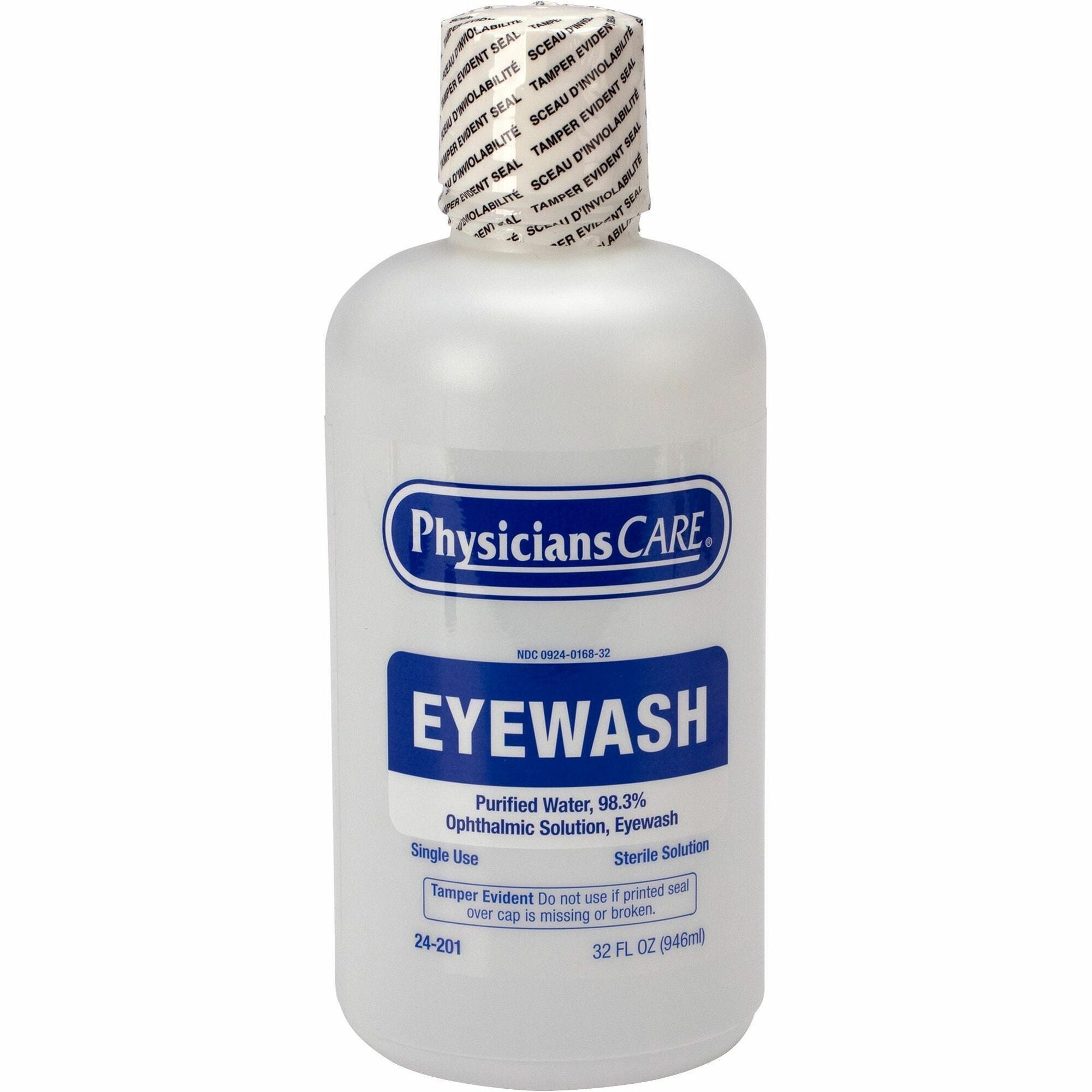 First Aid Only Sterile Ophthalmic Solution Eyewash - 1 quart - Sterile - For Eye Burning, Irritated Eyes - 1 Each