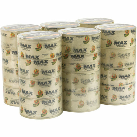 Duck Max Strength Packaging Tape - 54.60 yd Length x 1.88" Width - Clear - Damage Resistant - For Packaging, Shipping, Moving, Storage, Box, Home, Office, Project, Sealing - 24 / Pack