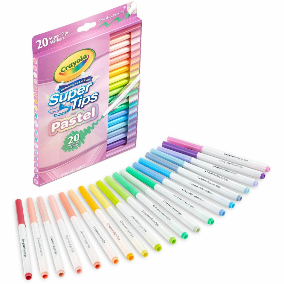 Crayola SuperTips Washable Markers - Washable - 20 / Pack