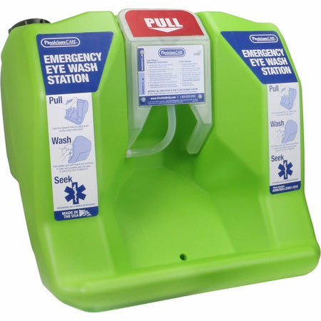 PhysiciansCare Eyewash Station - 16 gal - 0.25 Hour - Clear, Bright Green