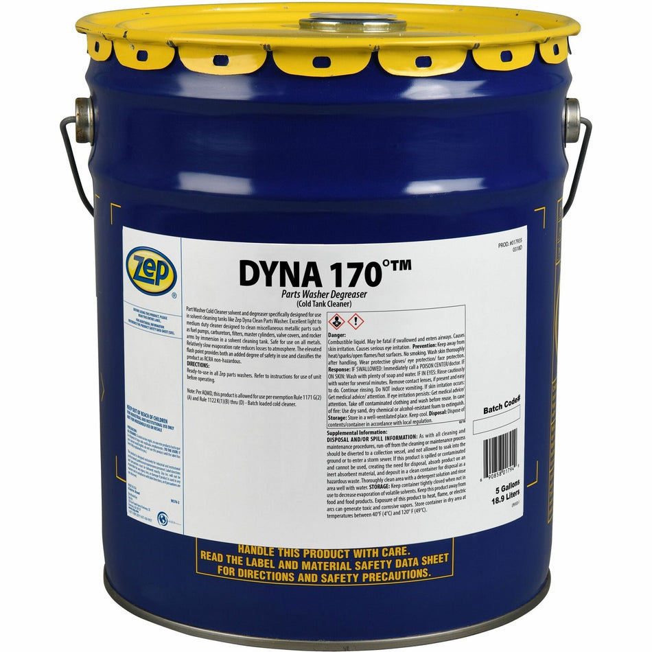 Zep Commercial Dyna 170 Solvent - For Metal, Tool, Transportation, Automotive, Filter - 640 fl oz (20 quart) - Low Odor, Rust Resistant, Corrosion Resistant, Low VOC - Clear - 1 Each
