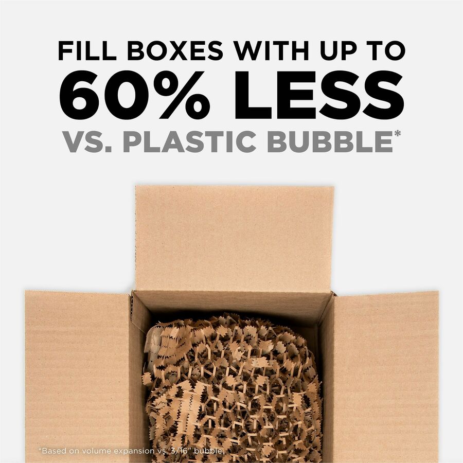 Scotch Cushion Lock Protective Wrap - 12" Width x 175 ft Length - Cushioned, Recyclable, Easy to Use - Kraft Paper - Brown - 1 Roll