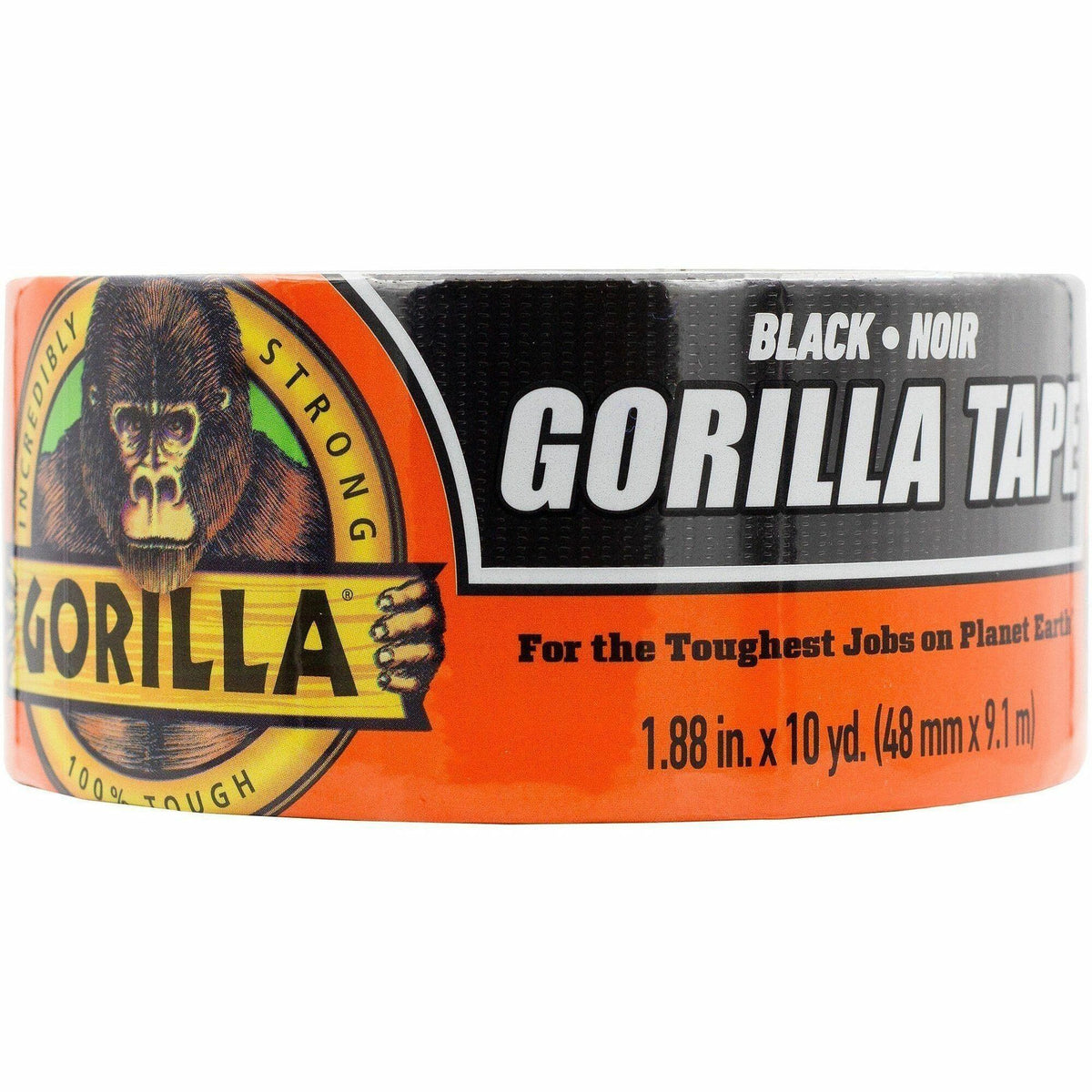 Gorilla Tape - 10 yd Length x 1.88" Width - Black - 1 Each