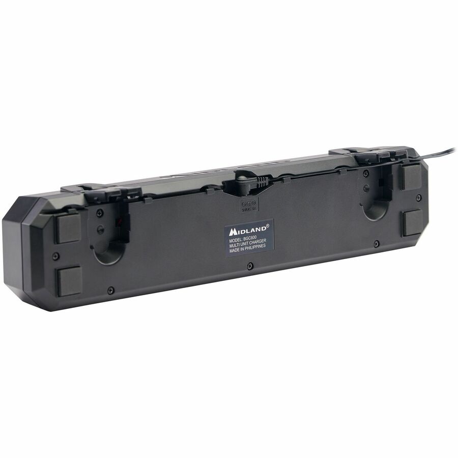 Midland Two-Way Radio 6-Slotted Charger - Docking - Two-way Radio - 6 Slot - Charging Capability - Black - Wall Mount, Desktop