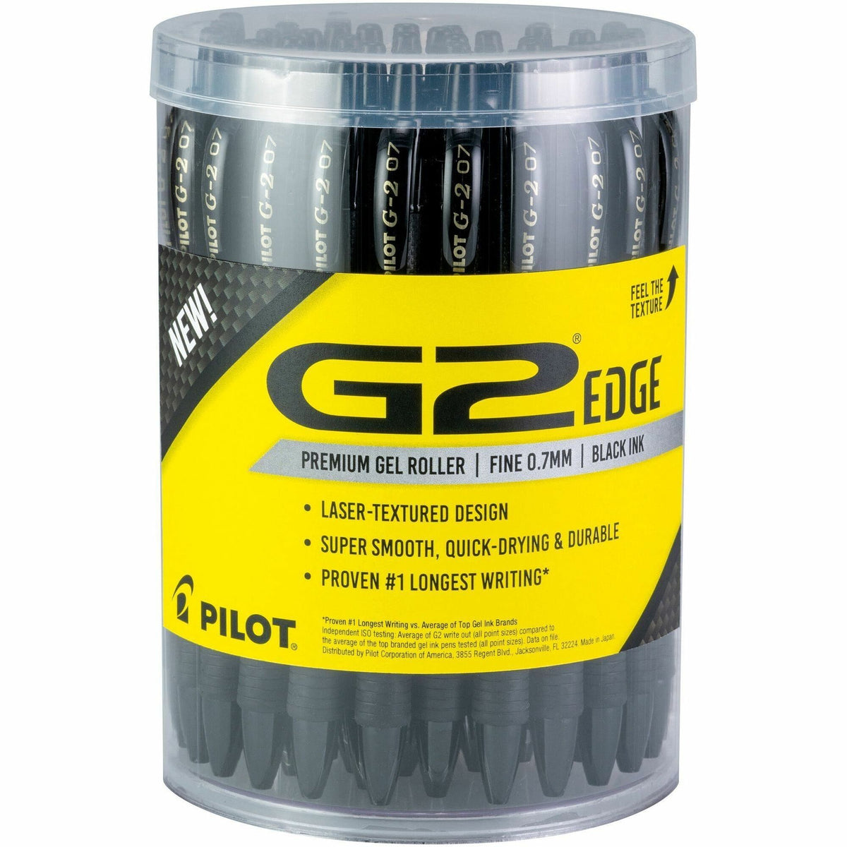 G2 Edge Gel Pen - 0.7 mm Fine Pen Point - Refillable - Black Ink - Gel-based - Tungsten Carbide Tip - 36 / Pack