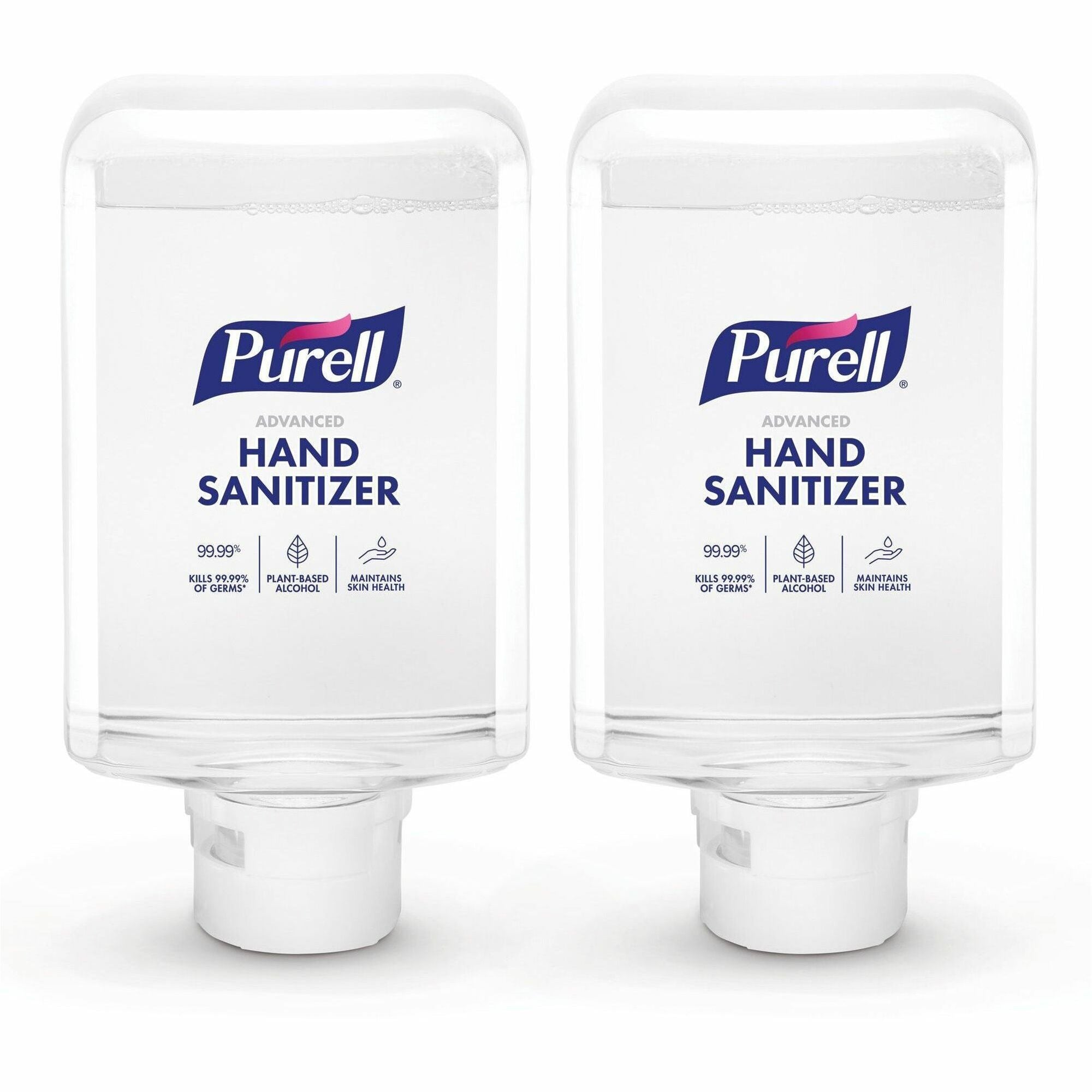 PURELL® Advanced Hand Sanitizer Foam Refill - 1.27 quart - Touchless Dispenser - Kill Germs - Hand, Skin - Clear - Non-drying, Anti-irritant, Dye-free, Triclosan-free, Paraben-free, Phthalate-free, Preservative-free, Bio-based, Refillable - 2 / Carton