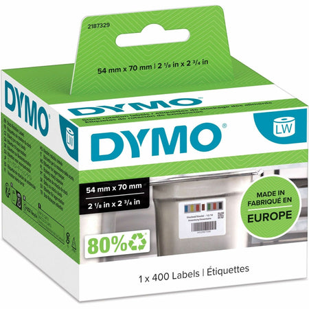 Dymo LabelWriter Stock Rotation Labels - 2 1/8" Width x 2 3/4" Length - Laser - White - Paper - Durable - 400 / Roll - 400 / Roll