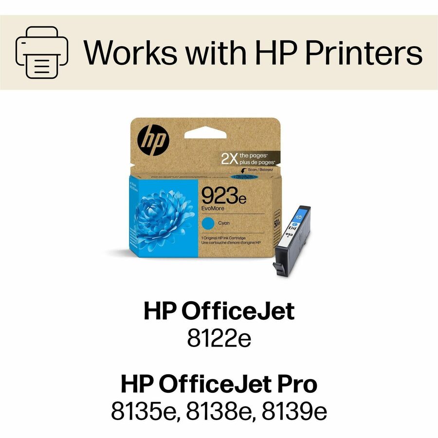 HP EvoMore 923E Original Inkjet Ink Cartridge - Cyan - 1 Each - Alternate-Image5