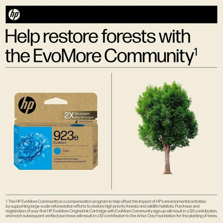 HP EvoMore 923E Original Inkjet Ink Cartridge - Cyan - 1 Each - Alternate-Image1