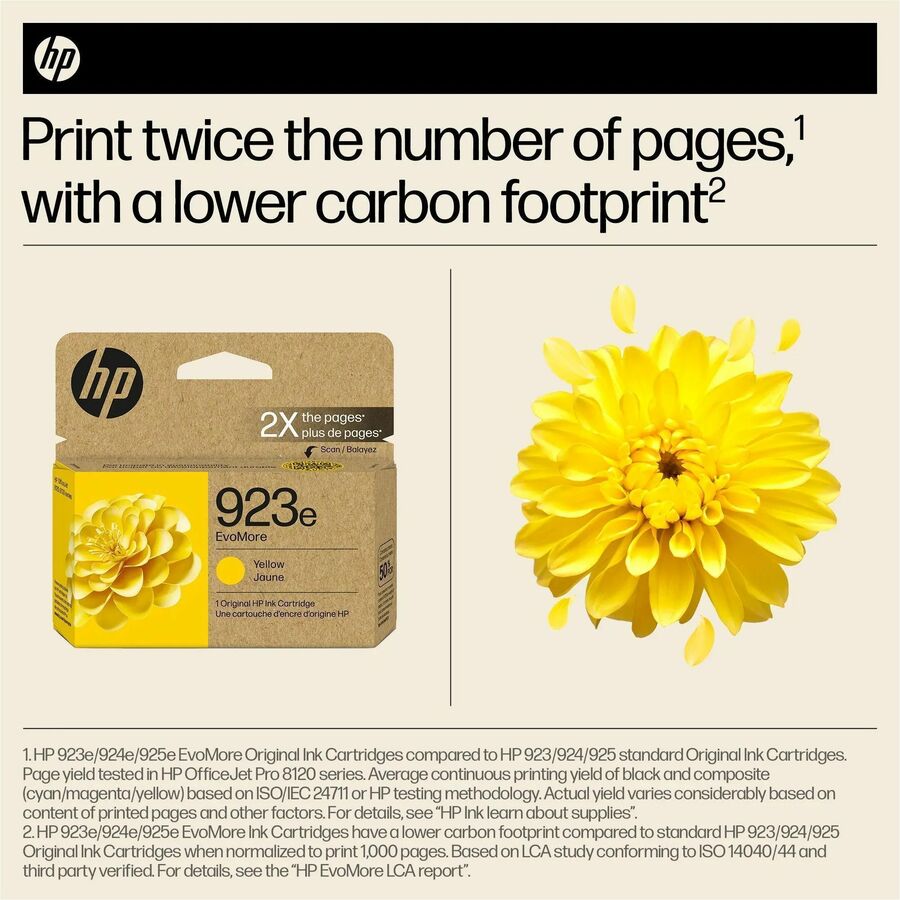 HP EvoMore 923e Original High Yield Inkjet Ink Cartridge - Yellow - 1 Each - Alternate-Image2