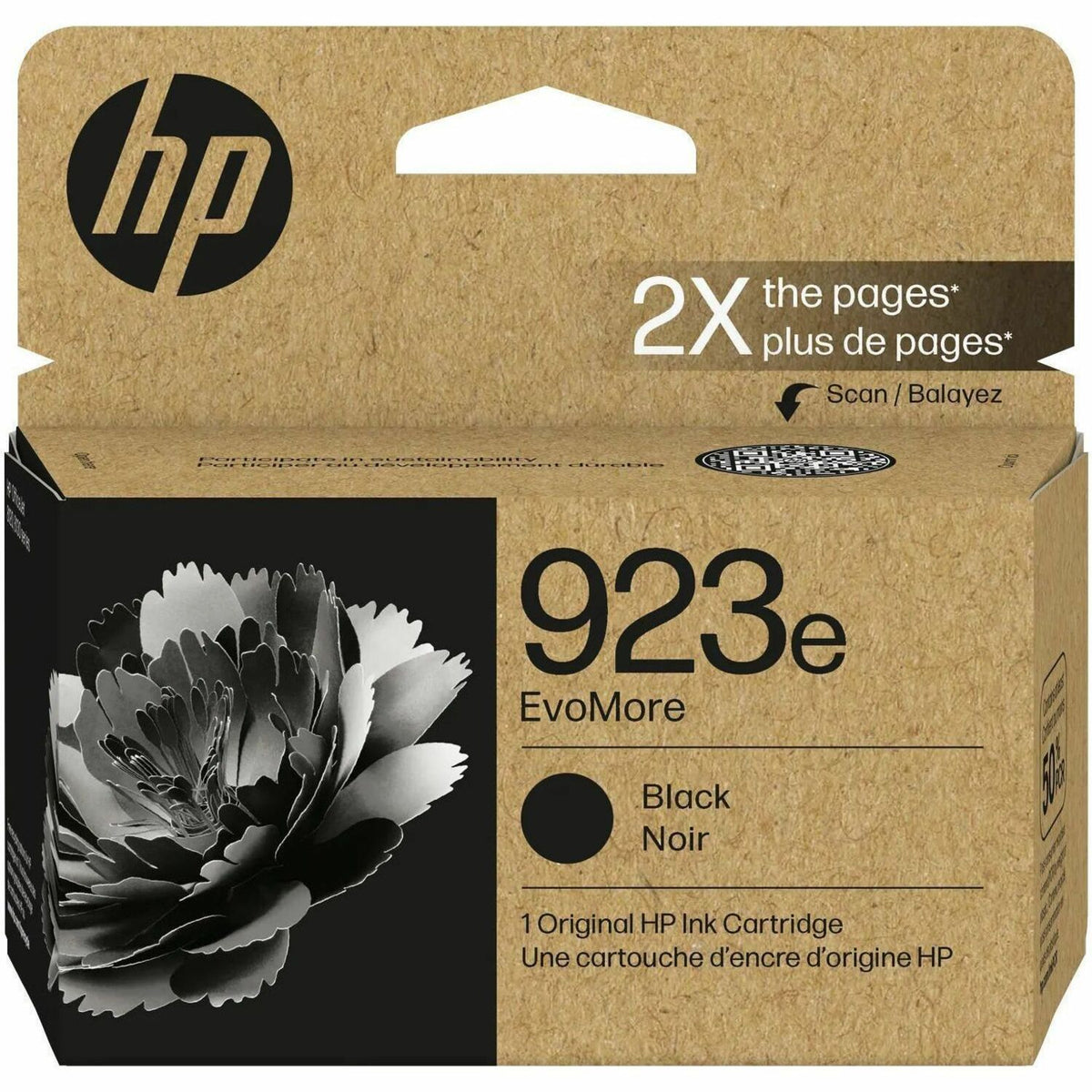 HP EvoMore 923e Original High Yield Inkjet Ink Cartridge - Black - 1 Each - 1500