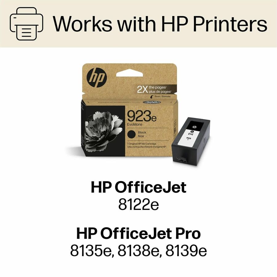 HP EvoMore 923e Original High Yield Inkjet Ink Cartridge - Black - 1 Each - Alternate-Image5